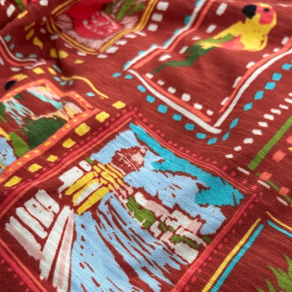 NEW St. John's Bay Red Tropical Print Mini Dress - Picture 2 of 3